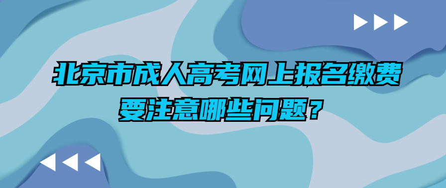北京市成人高考网上报名缴费要注意哪些问题？