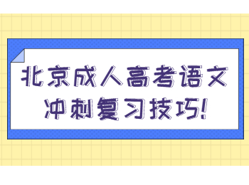 北京成人高考语文冲刺复习技巧