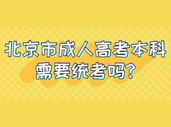 北京市成人高考本科需要统考吗